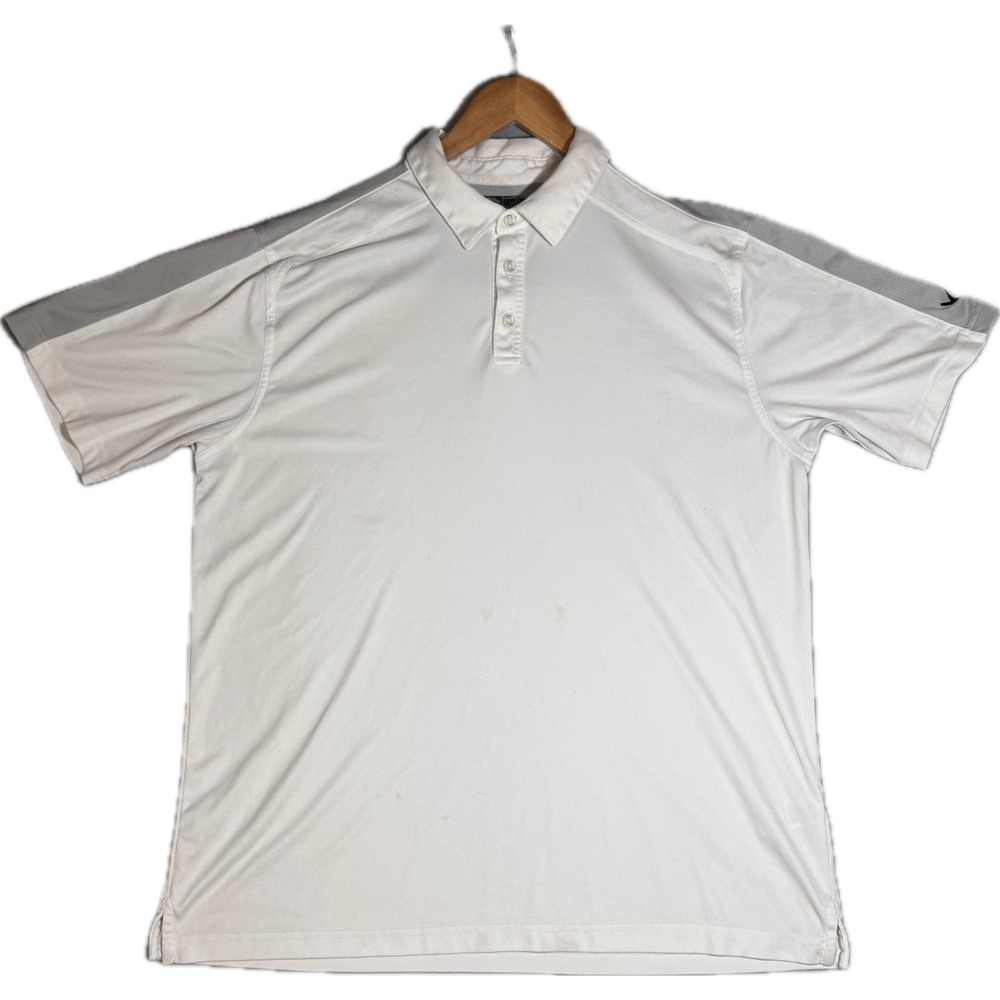 Callaway Mens‎ XXL White Grey Opti-Dri Short Sleeve Golf Polo Shirt Performance
